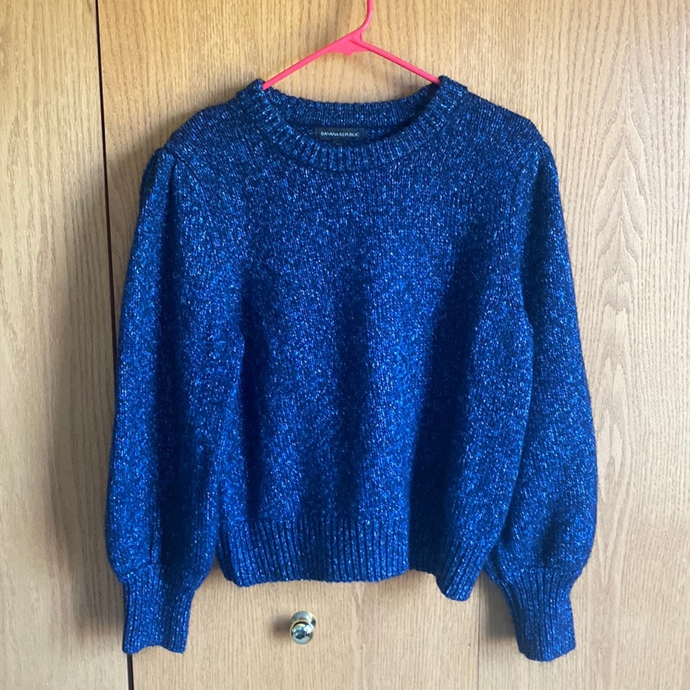 Banana Republic Metallic Blue Sweater
